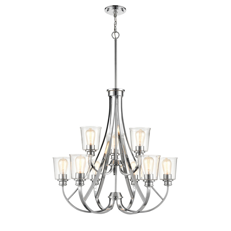 9 lumières 29,25 po Lustre en chrome