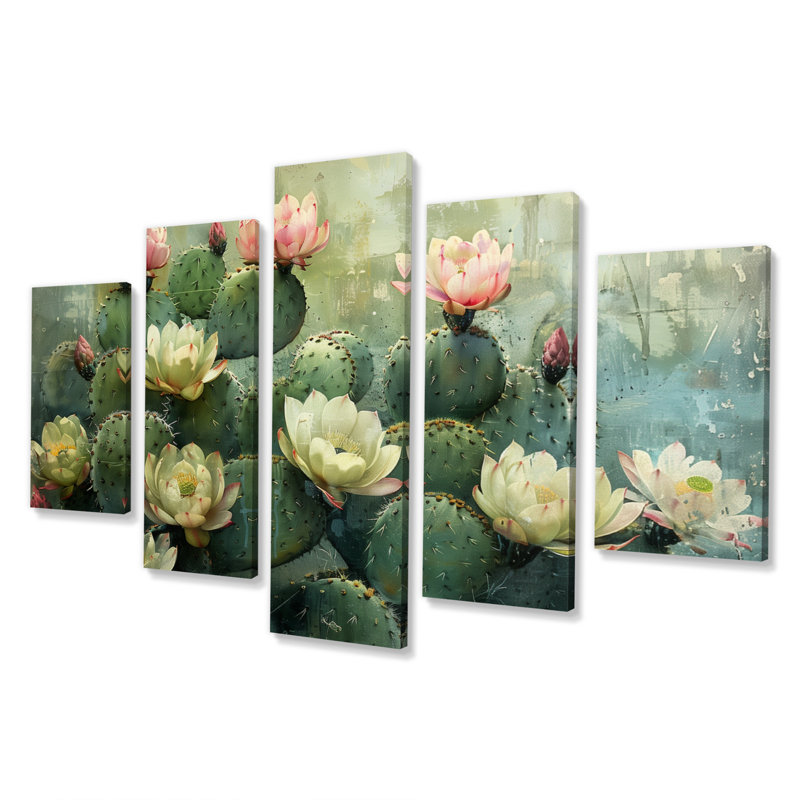 Katniss - Ensemble de décoration murale cactus floral