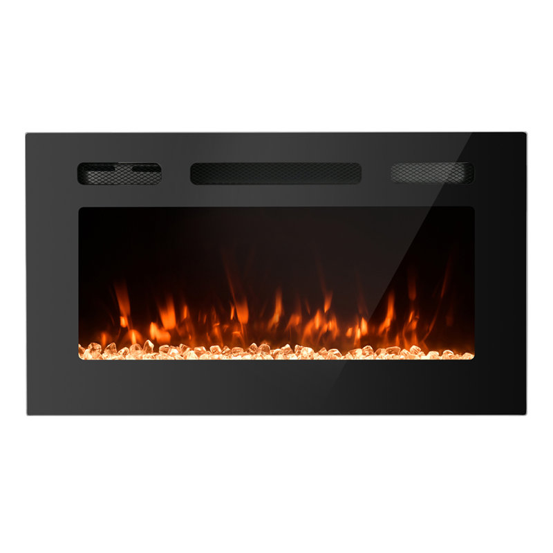 Rayva Classic Built-in or Wall-Mounted Direct Vent Electric Fireplace Insert, 16.54" H x 30" W x 4.33" D