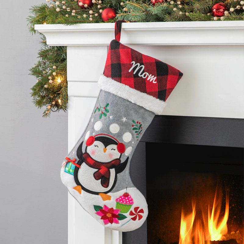 Buffalo Check Cuff Personalized Stocking, Yes