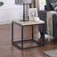 Table de bout avec table de bout, table de chevet carrée en bois et métal, petite table de bout avec rangement, pour la chambre à coucher du salon, chêne naturel