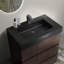 Meuble-lavabo autoportant de 30 po en noyer avec lavabo, grand meuble-lavabo autoportant pour salle de bain moderne, lavabo une pièce noir sans drain ni robinet, pré-assemblé-543506247-543506264-543506244