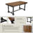 67” Rectangular Dining Table, Seats 4–6, Trestle Base, Farmhouse Wood, Burnished Medium Brown and Black-105300442