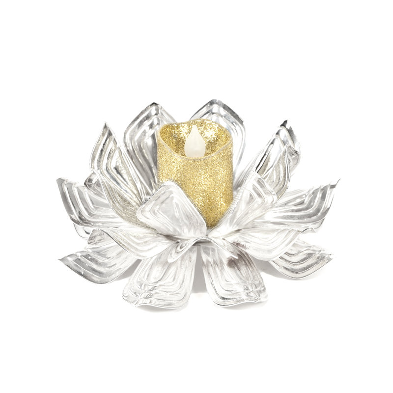 Tealight New Flower Candleholder, Silver