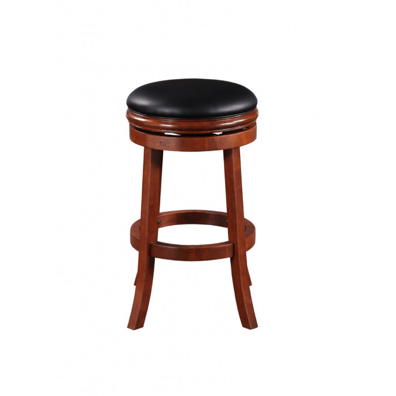Swivel Upholstered Counter Stool with Solid Wood Frame, Cherry, Bar Stool (29” Seat Height)