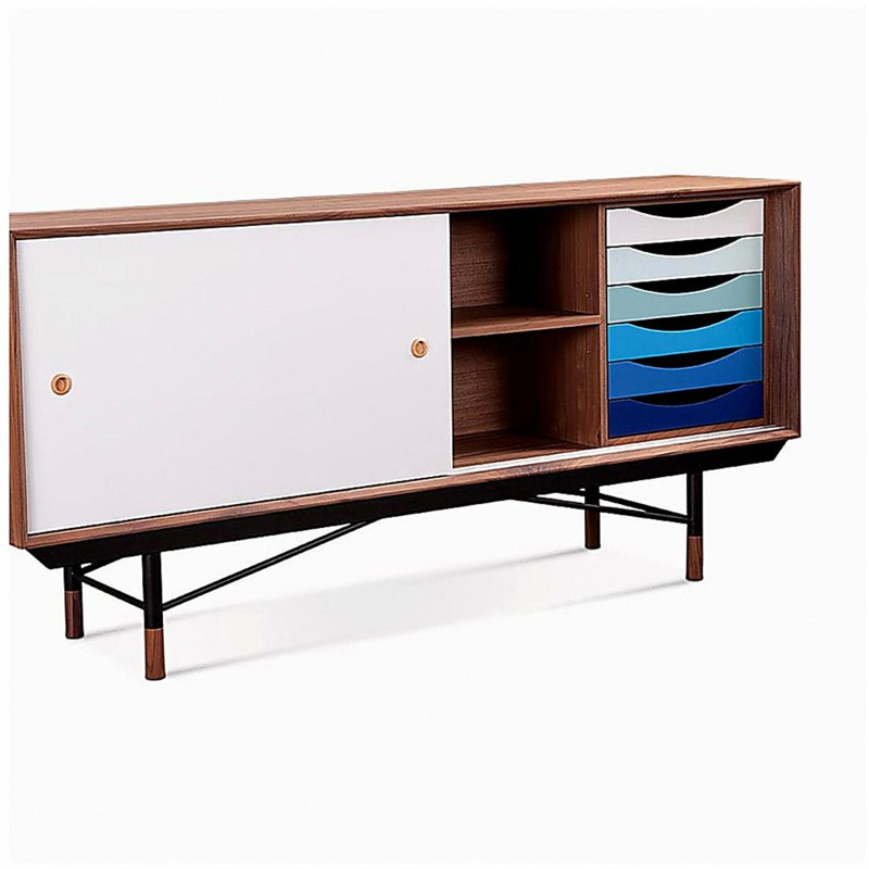 Buffet Juhl 1955 - Variante bleue, Bleu/Blanc