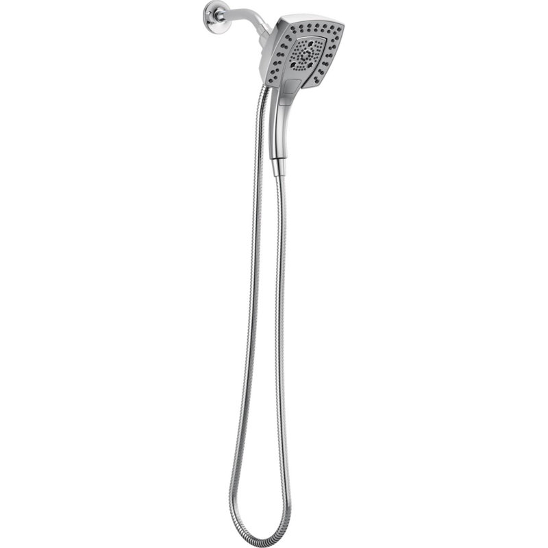 Pomme de douche double avec technologie H2Okinetic, Chrome Lumicoat