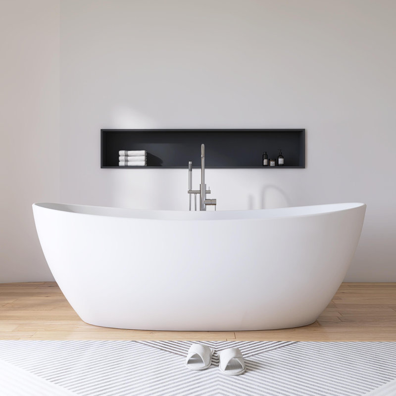 73" x 35"Freestanding Solid Surface  Bathroom Soaking Tub
