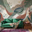 Papier peint abstrait avec vagues murales abstraites-347743117-347743118