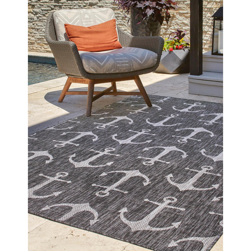 Tapis gris anthracite intérieur / extérieur Glidden, Carré 5 pi 3 po