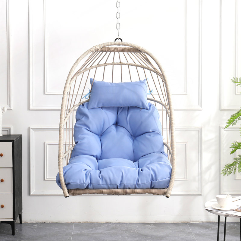 Chaise suspendue en PE pour l'extérieur, Bleu
