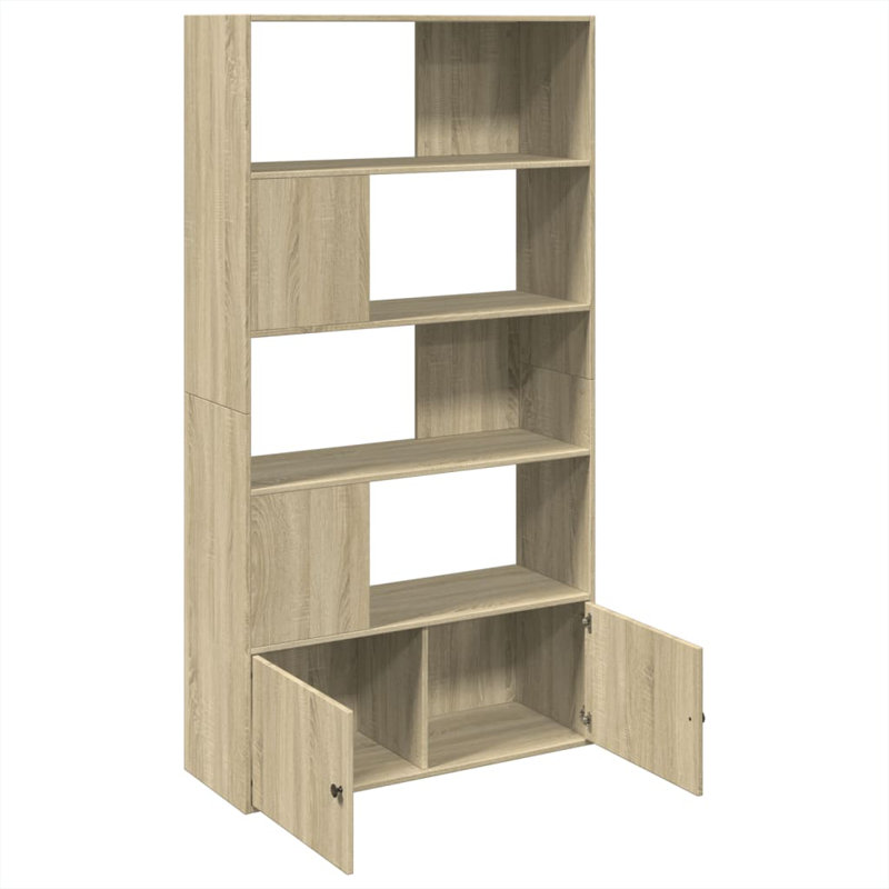 Augustinas 189cm H Bookcase, Sonoma Oak, (5 Shelves) 189cm H x 100cm W x 36cm D