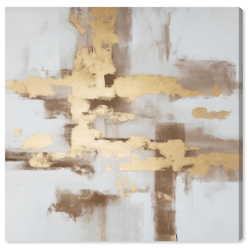 «Sandstone and Gold II Coastal Art», reproduction d'art sur toile par Art Remedy, H 16 po x l 16 po