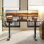Bureau électrique Inbox Zero Ozia 55 po x 24 po avec contrôleur de mémoire, brun DESK-AGH-4E2B-24-203435004