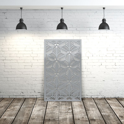 Leaves Aluminum Laser-Cut Privacy Screen Panel  – Powder-Coated Outdoor Metal Wall Art, Decorative Garden Fence Privacy Divider