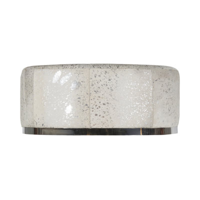 Safari Cowhide with Stainless Steel Base Ottoman