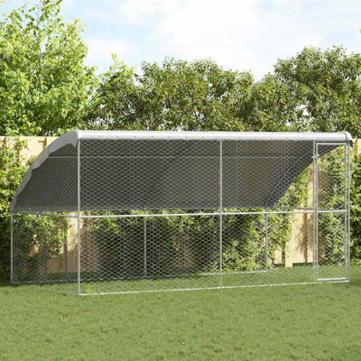 Chenil pour chien vidaXL 2 pièces argenté 13,12 x 6,56 x 6,56 pi
