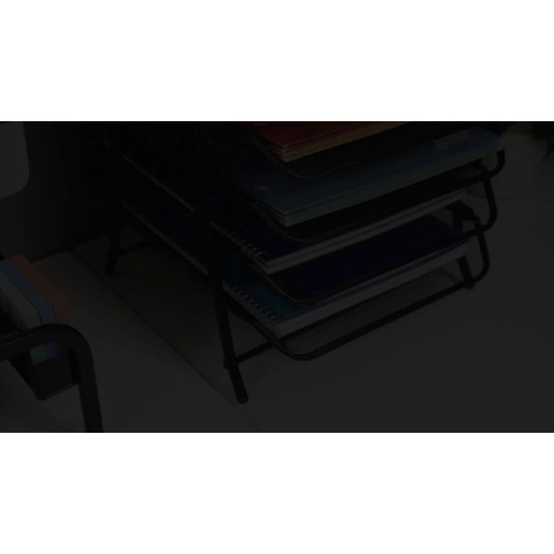 Black 5-Tier Steel Mesh Letter Tray Organizer