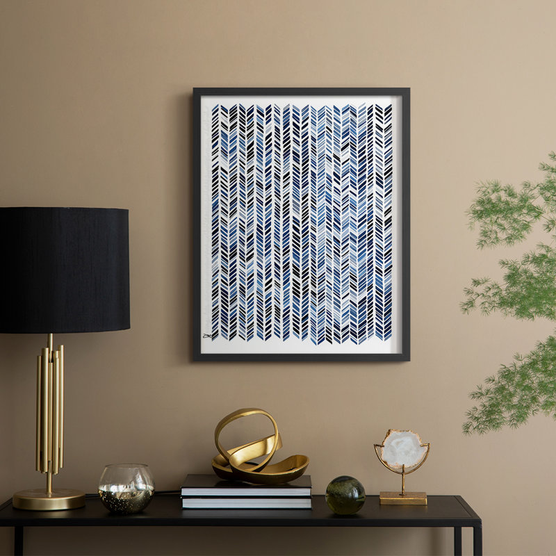 Reproduction abstraite encadrée, prête à être suspendue, H 10 po x l 8 po, Noir