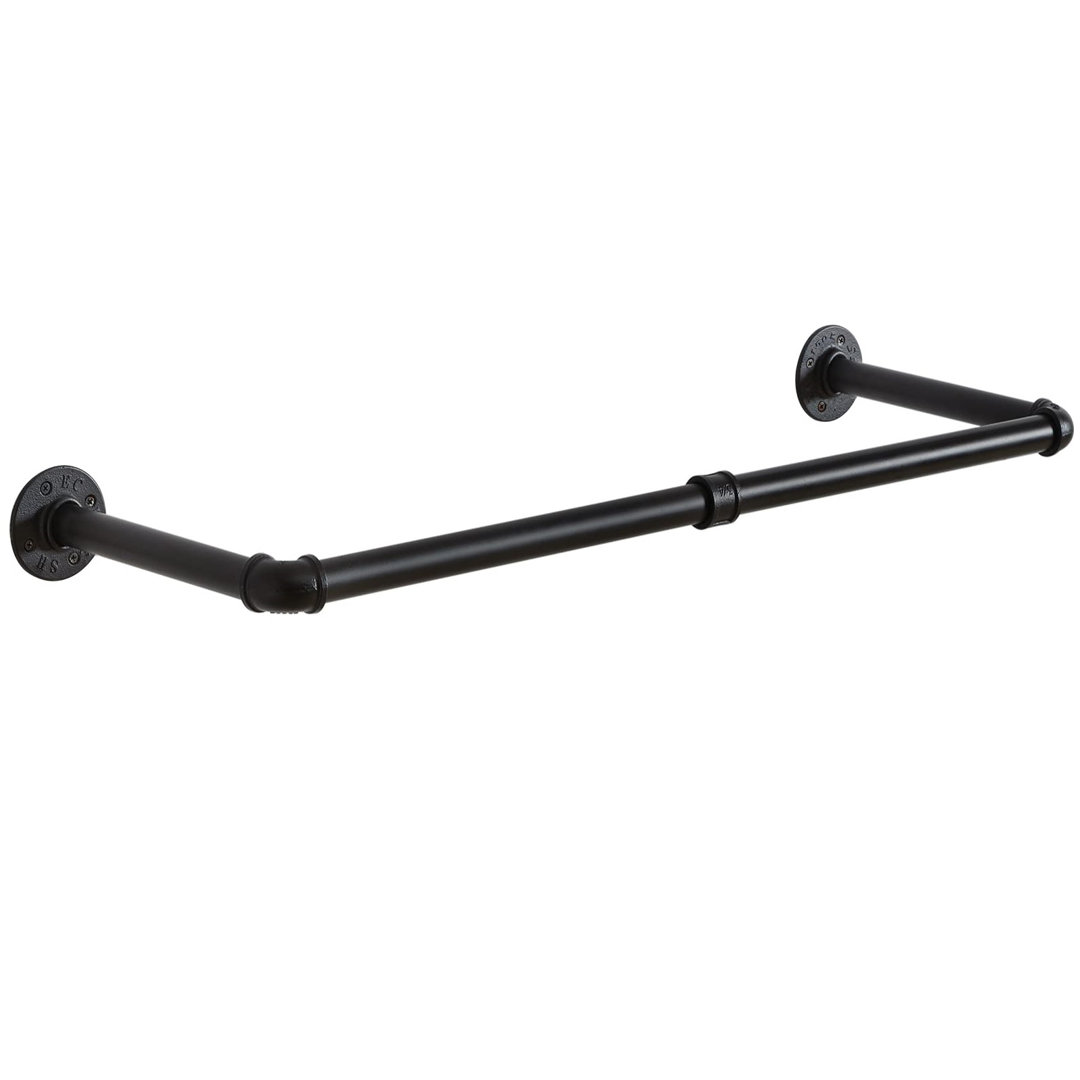 94cm Wall Mounted Clothes Rail, Heavy Duty Industrial Pipe Clothes Bar Rack