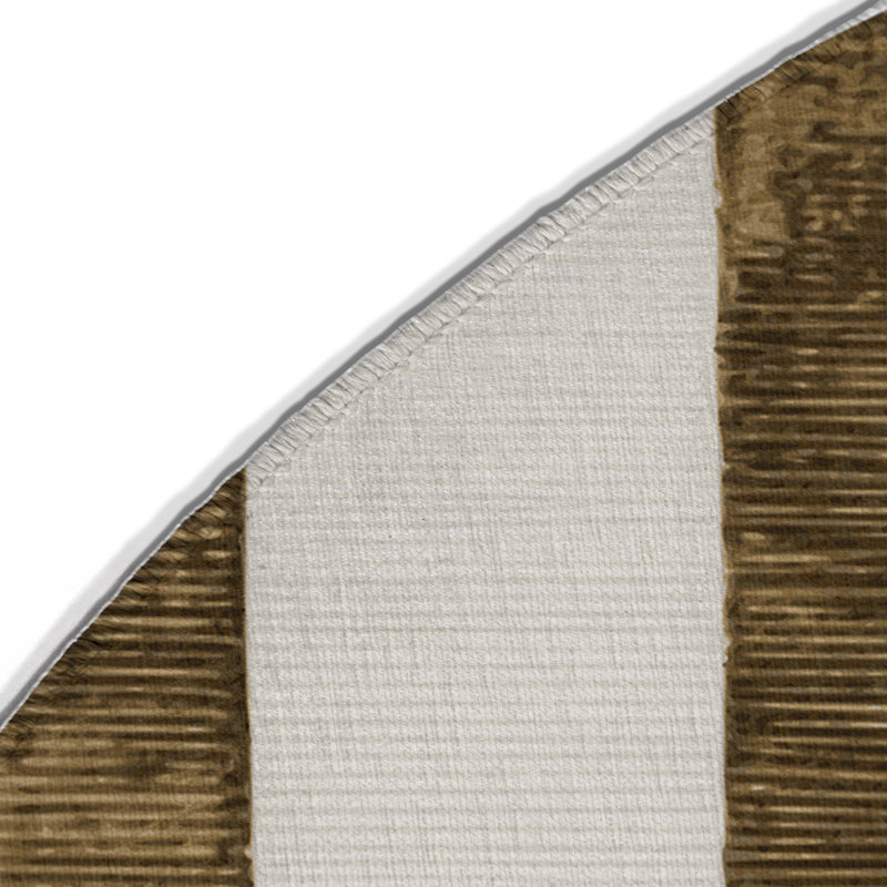 Tapis d'intérieur et d'extérieur à carreaux gris, Rond 5 pi