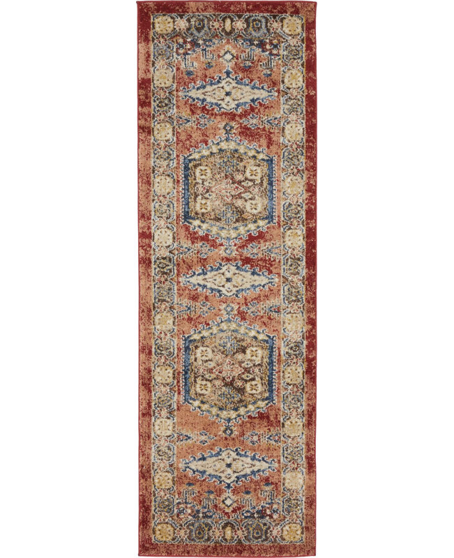 Vern Oriental Terracotta Area Rug, Terracotta, Runner 2'7" x 12'