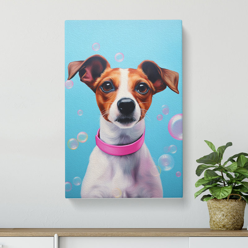 Jack Russell Bubble Gum - No Frame Print, 76cm H x 50cm W x 3cm D