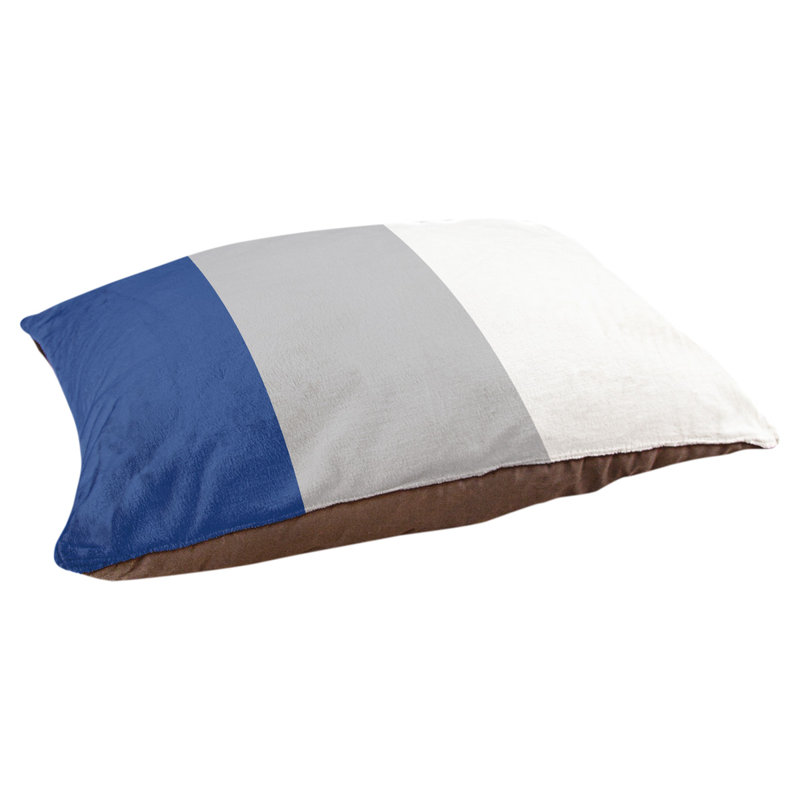 Coussin Designer, Moyen (L 18 po x l 28 po), Bleu royal / gris / blanc