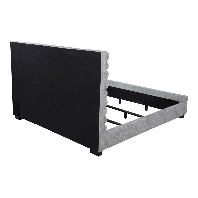 Lit tapissier gris 58 po Boucle, Très grand