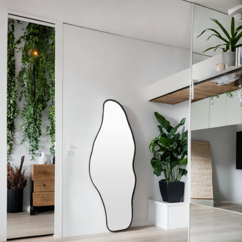 Unico Wall Mirror, Black, 48" x18"