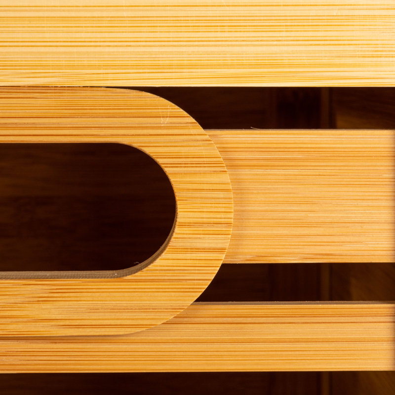 Natural Bamboo 3-Tier Slatted Shelf with Storage Crates