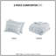 Édredon bleu pour lit double / grand avec 2 taies décoratives, conception artistique dans des taies décoratives en tissu-118755953-118755954