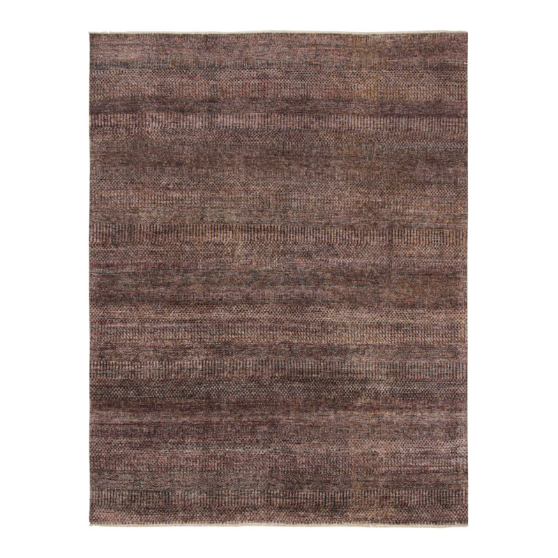 Silk Striped Area Rug, Rectangular 10' x 14'