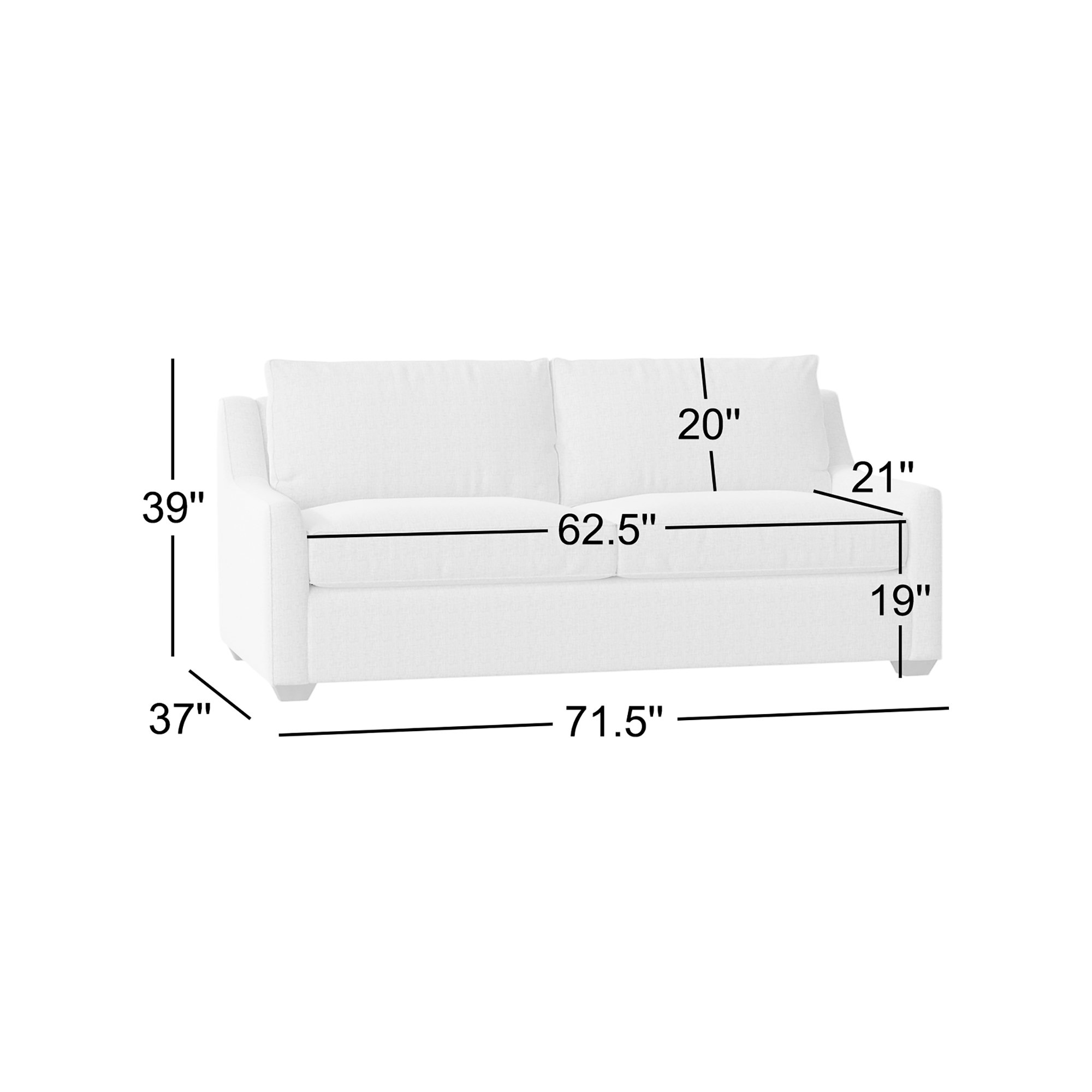 Gemi 72'' Upholstered Sleeper Sofa, Sunbrella® Cast Slate