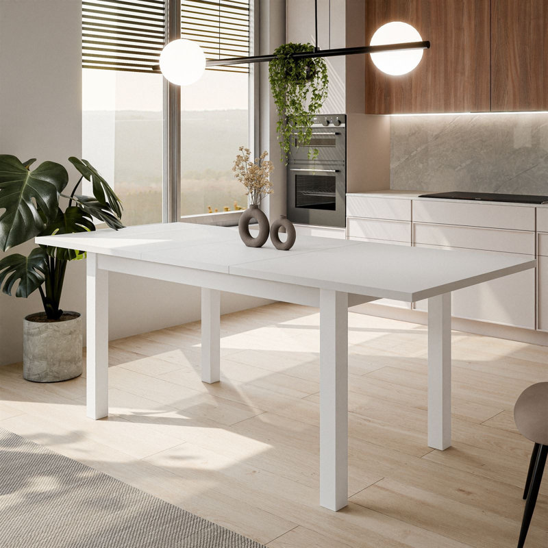 Oberg Metal Base Dining Table, White