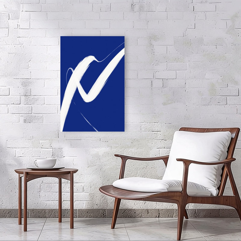 Impression d'art mural abstrait et minimaliste contemporain « Danse tourbillonnante bleue », H 36 po x l 24 po