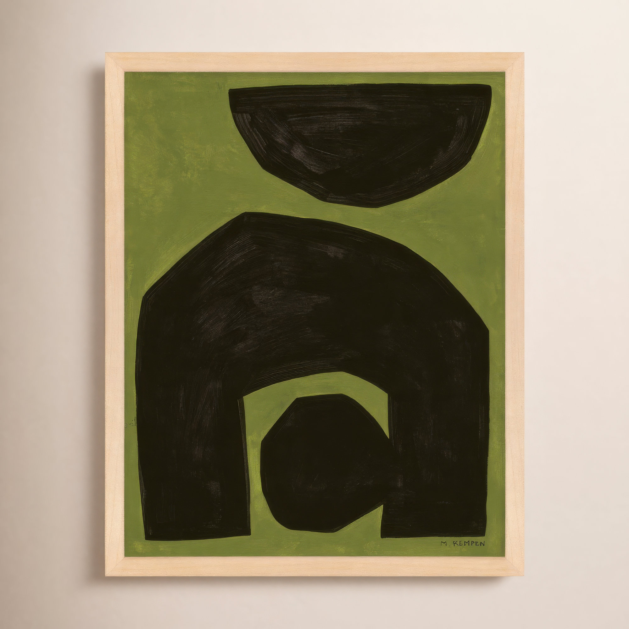 Module On Green 2 by Michael Kempen, 38" H x 30" W x 1.25" D, Yellow