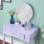 Ensemble coiffeuse et tabouret contemporain en bois-2146896770