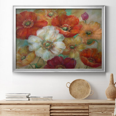 Poppycentric - Peinture sur toile encadrée