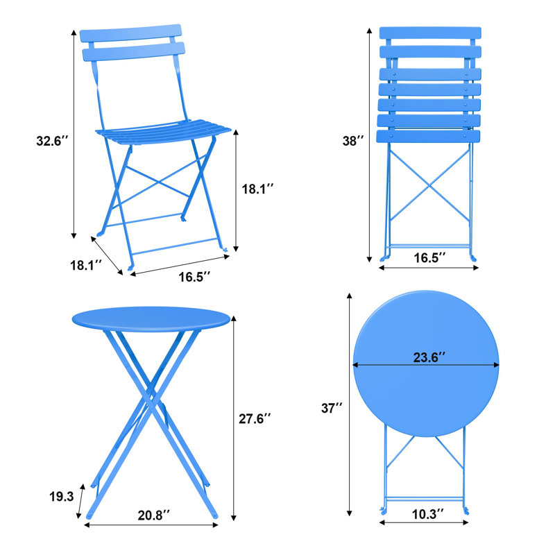 Patio Dining Set Table,, Blue