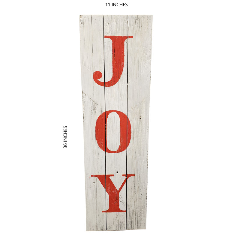 Enseigne de Noël Joy pour un porche ou un mur, Rouge