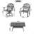 All-Weather Cast Aluminum Dining Set, Include 2 Swivel Chairs,4 Dining Chairs And Rectangular Table With Black Frame