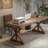 59.1'' Farmhouse Computer Desk Wooden Writing Desk In Natural With Trestle Base -1048571203
