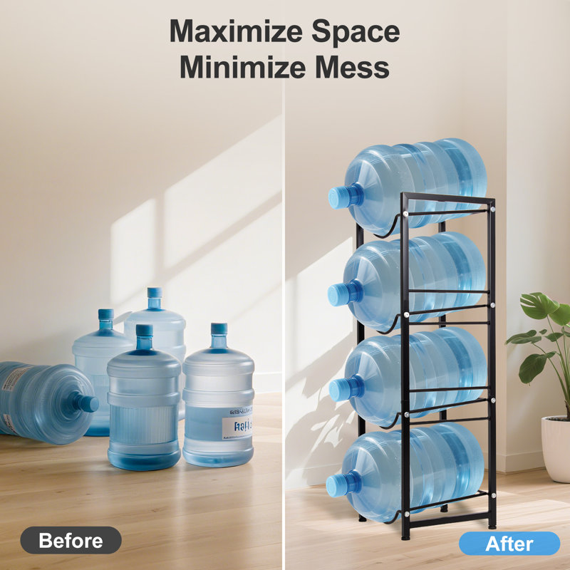 Rangement robuste à 4 niveaux pour distributeur d'eau et bidon 5 gallons
