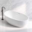 Baignoire de trempage autoportante blanche en acrylique 59 "x 29,5" avec trop-plein et bonde escamotable pour salle de bain MonBlari-126678330-126350140
