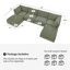 Canapé modulaire rembourré en chenille 6 pièces Parkton-1300342904