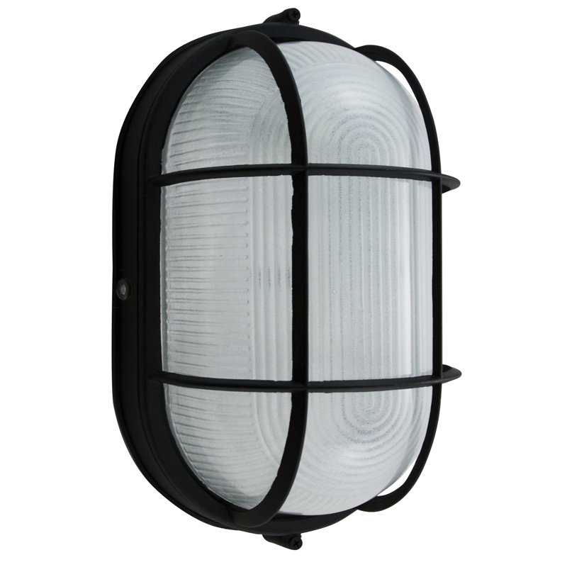 1 - Bulb Outdoor Bulkhead Light, Black
