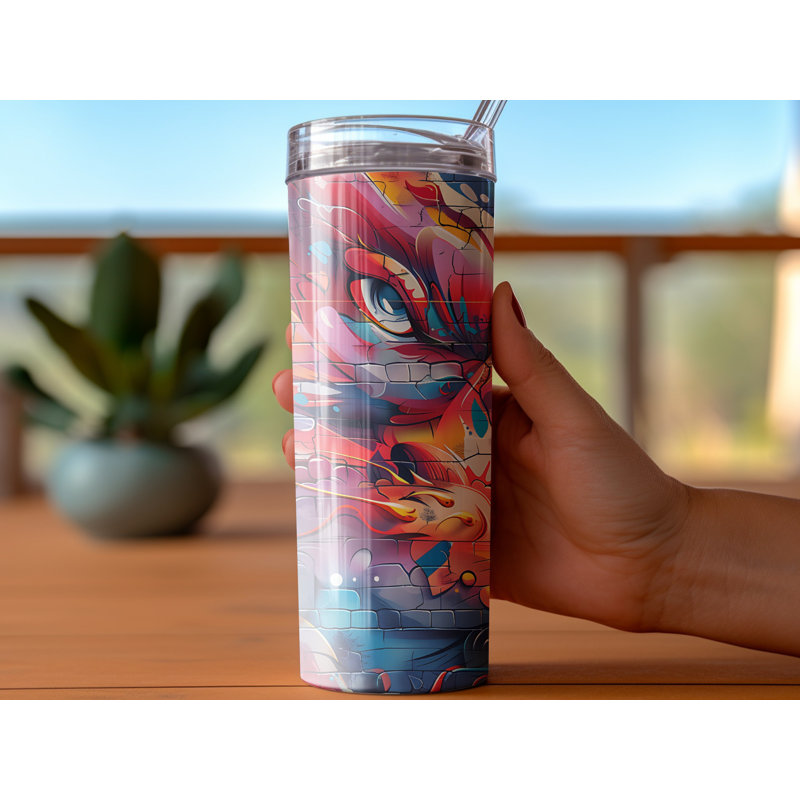 Choose Handmade Tumblers 591ml Vacuum Insulated Stainless Steel (18/8) Travel Tumbler with Straw