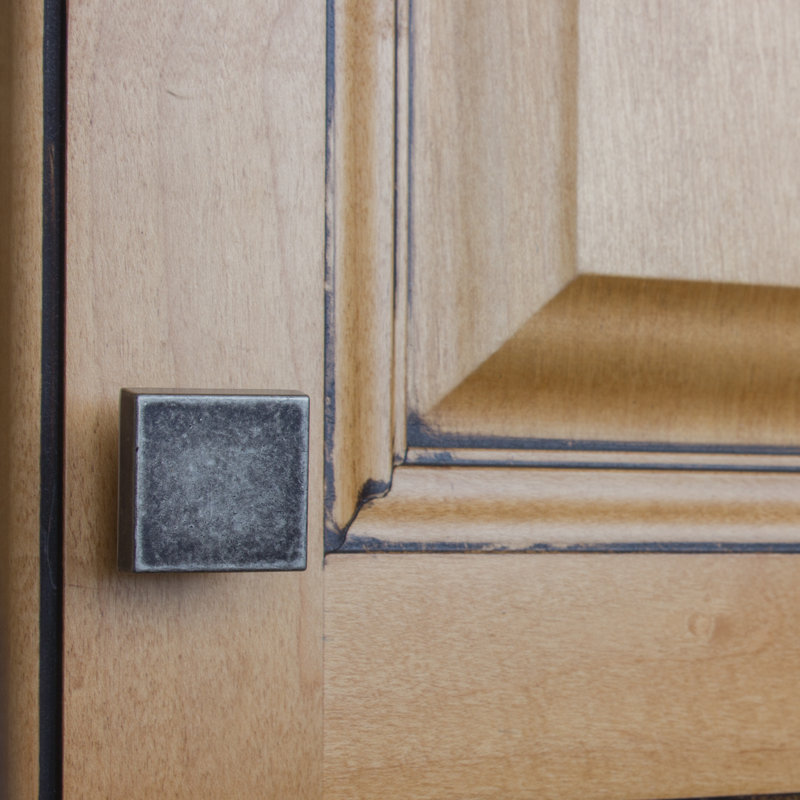 1 1/8" Length Square Knob Multipack, Weathered Nickel