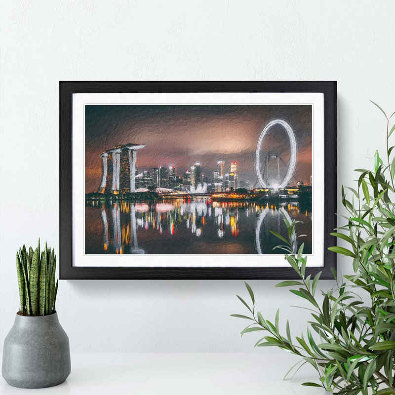 Gardens by the Bay East in Singapore - Framed Print, Black Framed, 27cm H x 36cm W x 2cm D